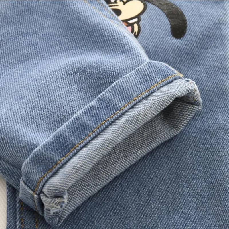 New Spring and Autumn Children\'s Boy Jeans Elastic Waist Donald Duck GOOFY Dog Denim Pants Cowboy Casual Trouser Q100