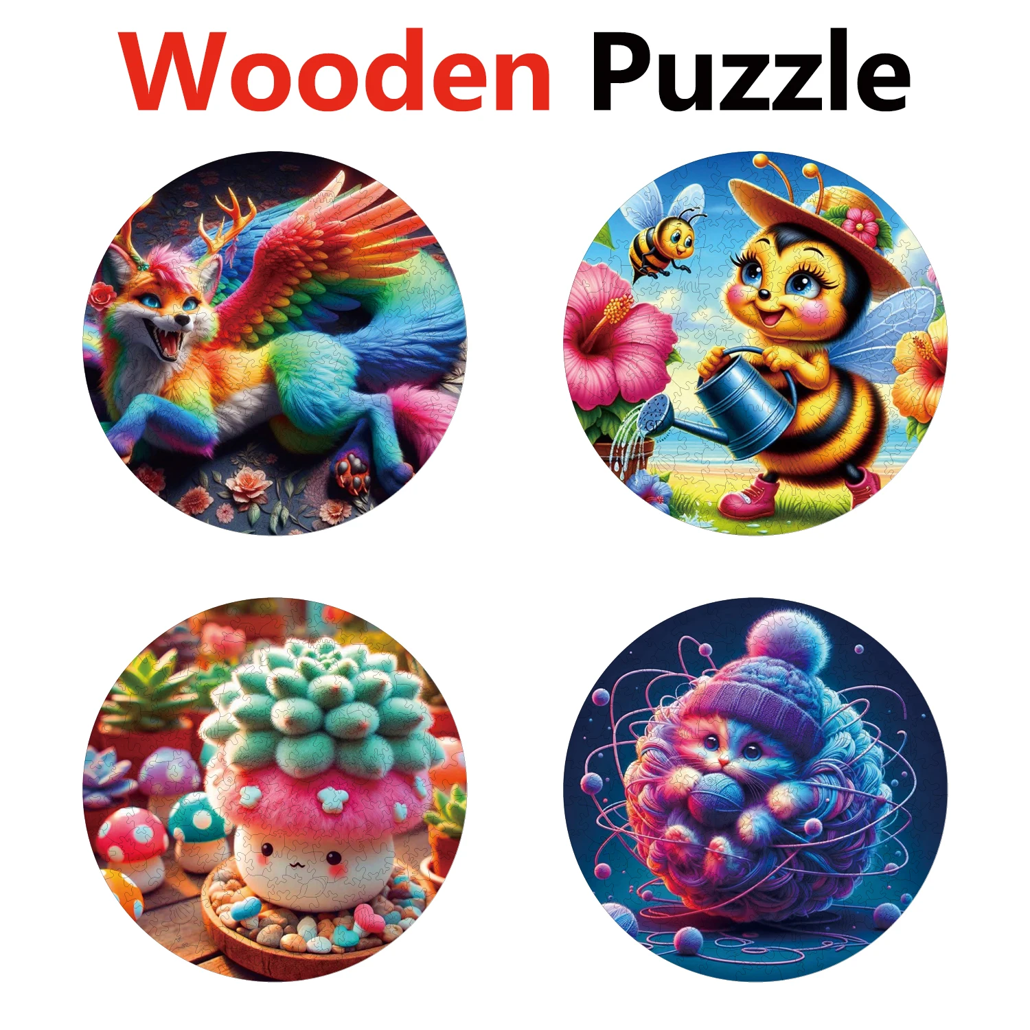 

Small Beast Bee Hairline Ball Animal Puzzles High Quality Jigsaw Puzzle Wooden Puzzle Best Christmas Gift