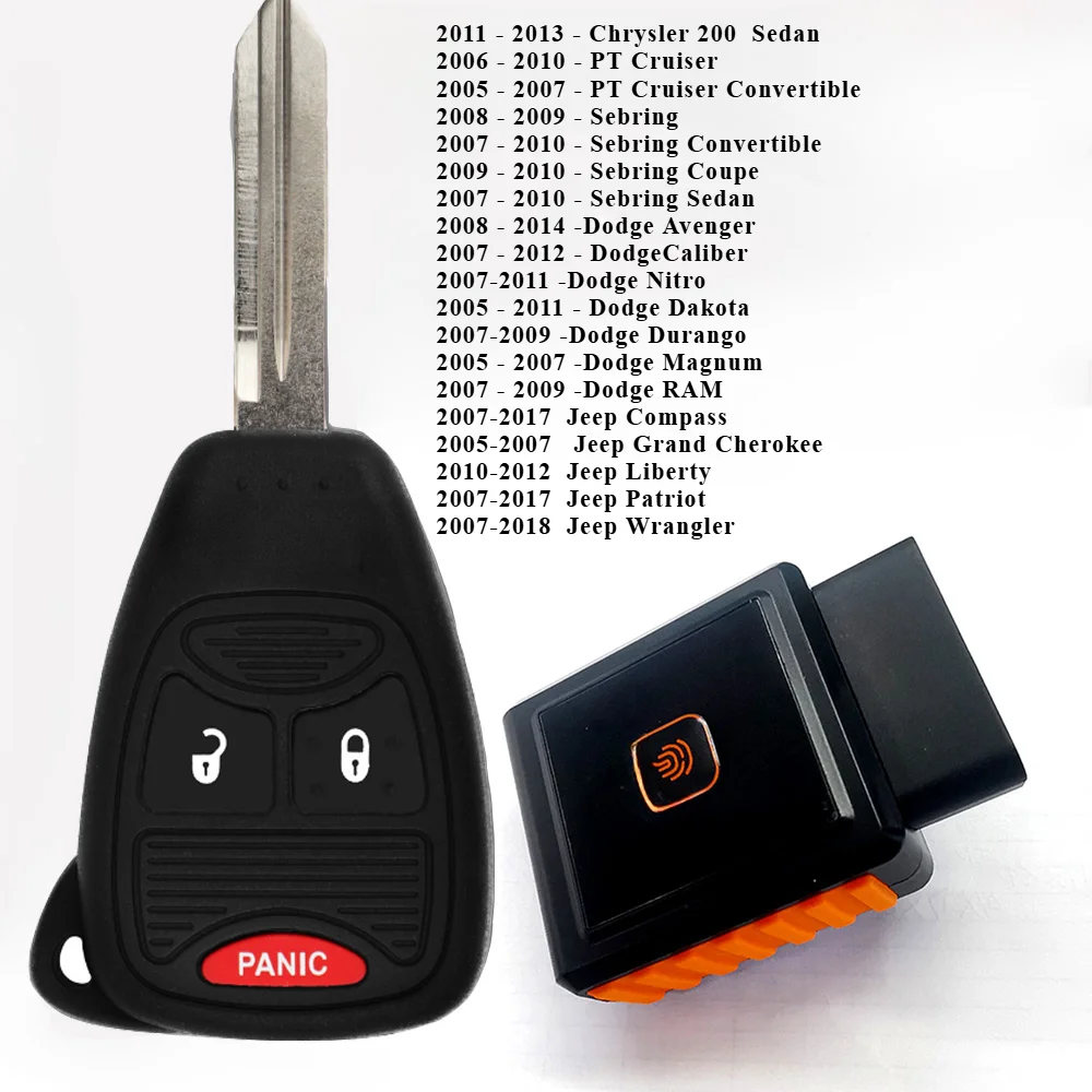 High Quality OHT692427AA OBD Key Programmer 3 Buttons 315 MHz Keyless For Dodge Sebring PT Cruiser Chrysler 200 Jeep 2005-2018