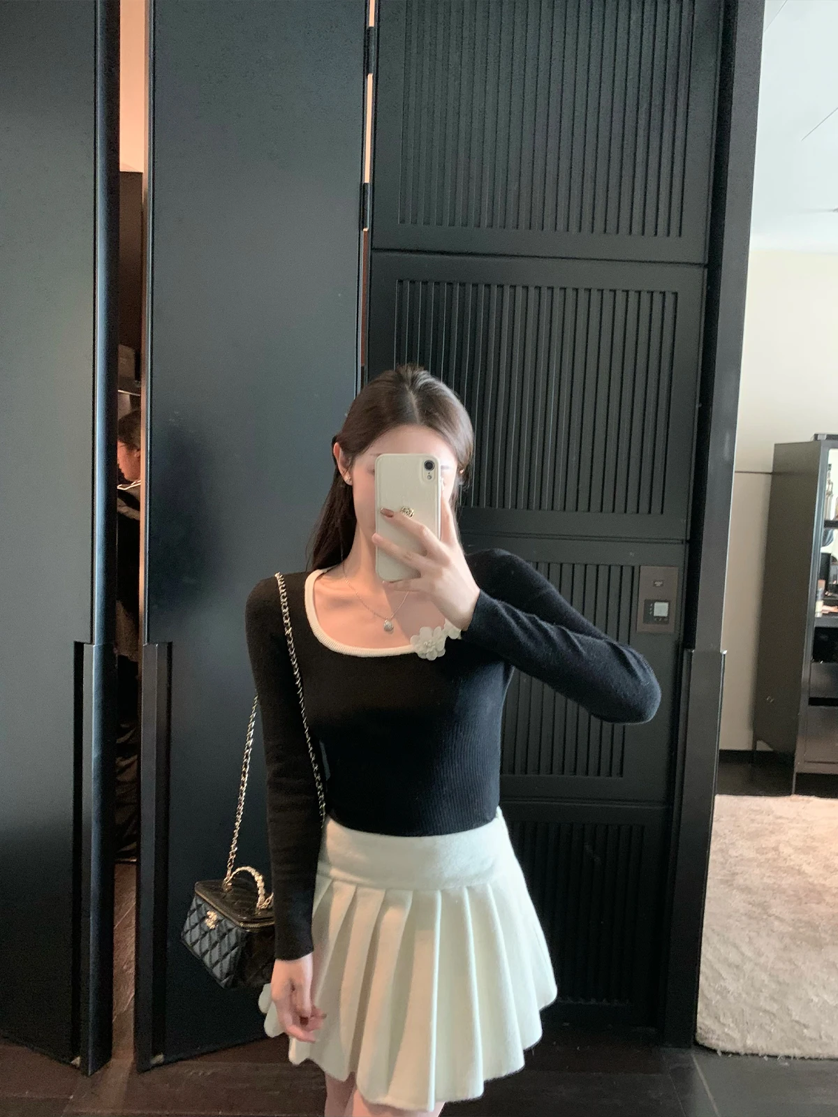 

Cchen Chencheng Bla Sugar Fraance Handmade Floral Color Blo Slim Fit Base irt Winter New Sle Women's Commute Sle ...