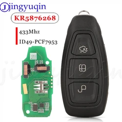 jingyuqin KR5876268 3 Buttons Smart Remote Car Key Fob 434Mhz ID49 PCF7953 Chip For Ford Grand C-Max Focus Kuga Fiesta 2016+