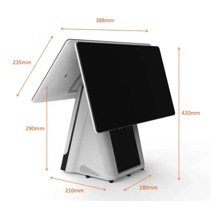 2026 Black Convenient 15.6 Inch Windows Foldable POS System With I5 CPU 8GB/128GB Built-in Printer & Scanner Custom Points Of Sa