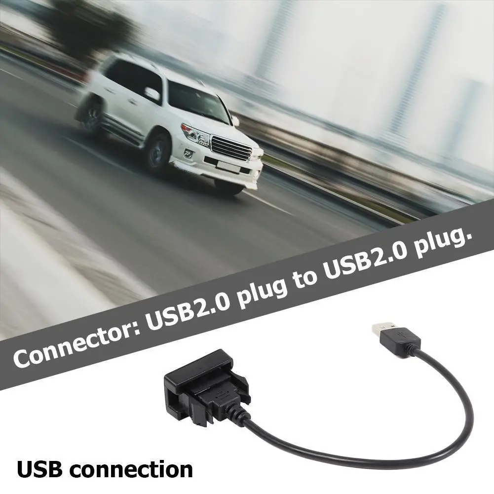 Car Dash Flush Mount USB Port Panel Extension Wire Strict Quality Standards Excellent Plastic Adapter for Corolla Black