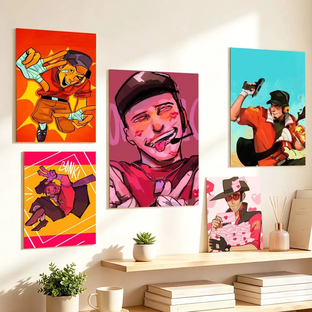 Scout Medic Team F-Fortress TF2 Poster HD Self Adhesive Waterproof Wall Art Ideal for Home Office Dorm Gift