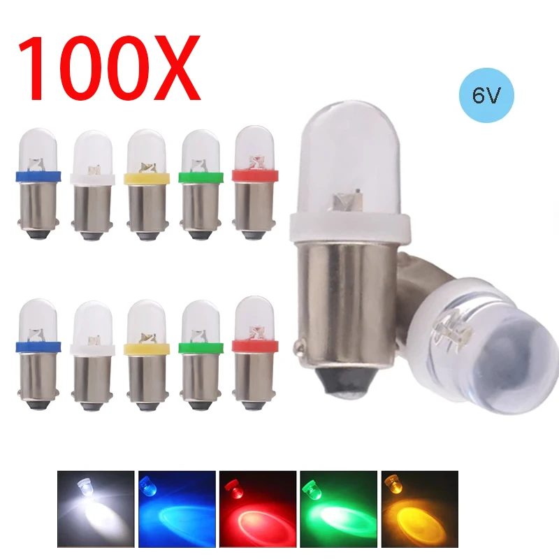 wholesale! 100X BA9S 1893 1895 Bulb DC 6V 6.3V GE 44 47 755 756 Bulbs for Pinball Machine Toy Car Lights 6V 1847 LED Flashlight