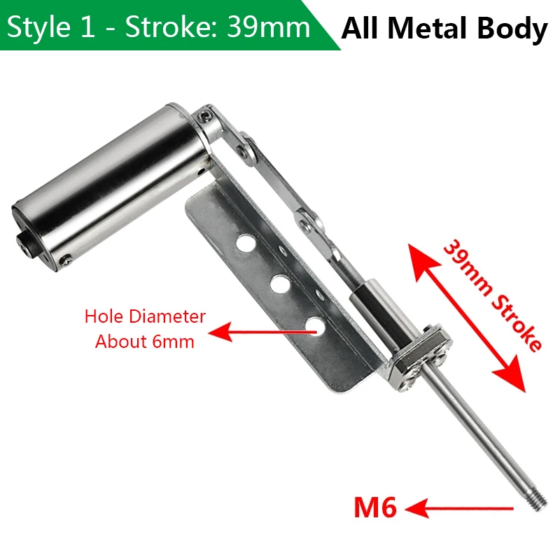 Upgrade Reciprocating Shaft Metal Telescopic Linear Actuator 39mm/60mm Stroke All Metal Body Mini Telescopic Linear Actuator