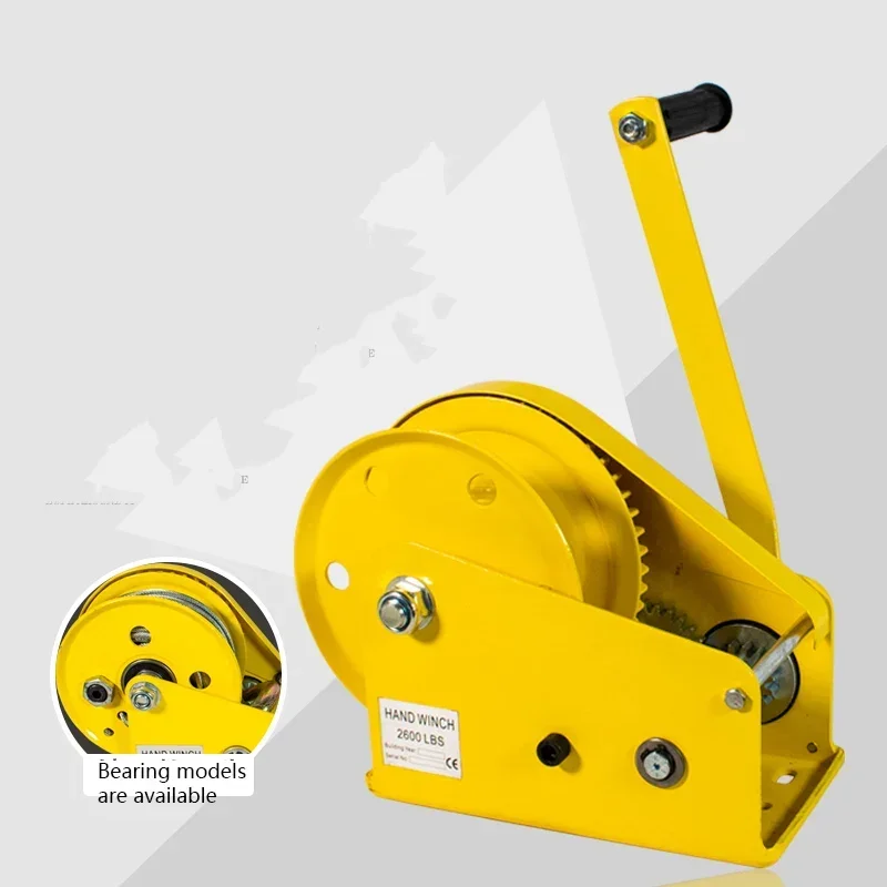 Two-Way Self-Locking Device Small Manual Winch Mini Wire Rope Winch With Hook Automatic Brake Manual Crane Hoist