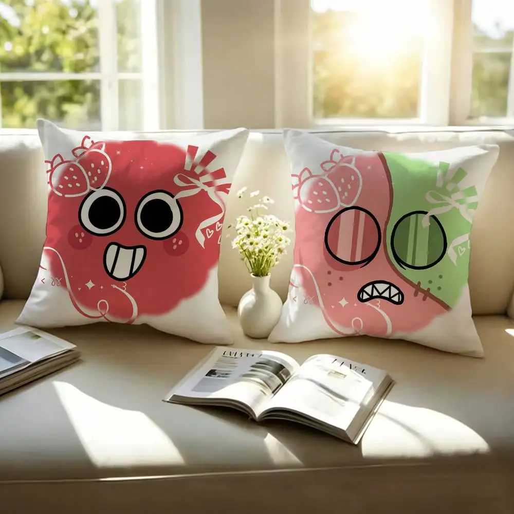 S-Sprout D-Dandys W-World Pillow Case Square Double-Sided Sofa Cushion Cover Bedroom Bedside Pillow