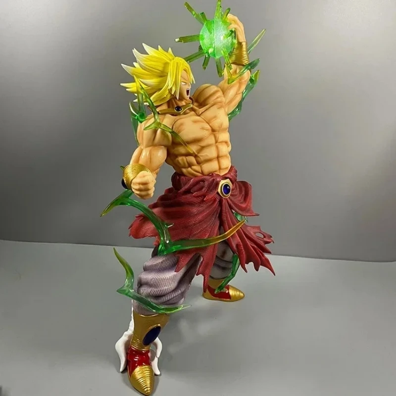 Dragon Ball 41cm Anime Figures Super Broly Action Figure Bug Smsp  2 Heads Statue Figurine Led With Light Doll Model Toys Gift