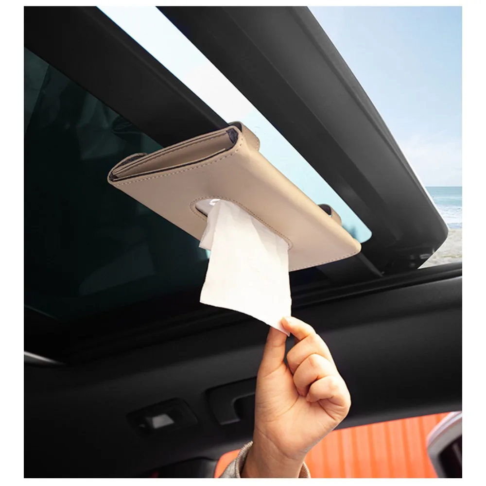 New Car Tissue Box Car Sun Visor Tissue Box Bracket Car Interior Storage Mask General Automotive Parts Storage Box Decoration