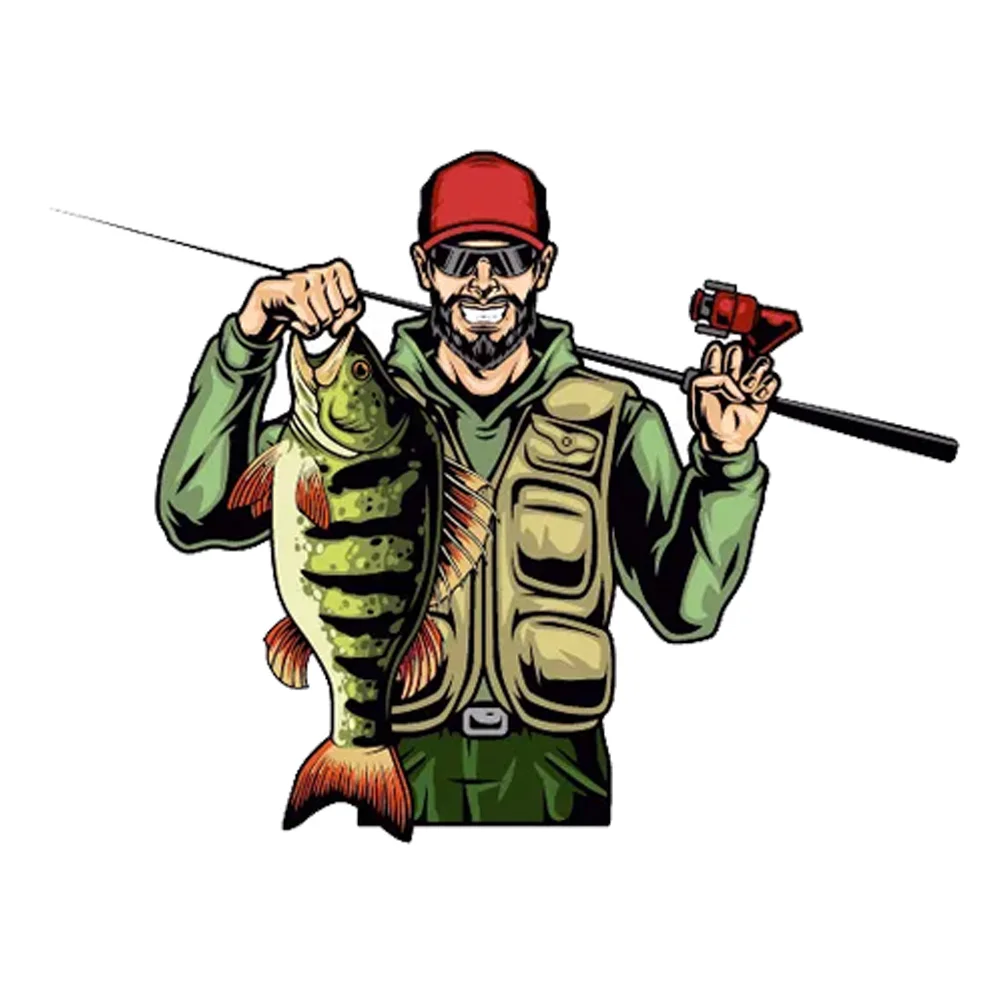 

Наклейка Рыбак Fisherman Waterproof Durable Car Sticker Decal for Bumper, Window, Laptop, Truck, Motorcycle