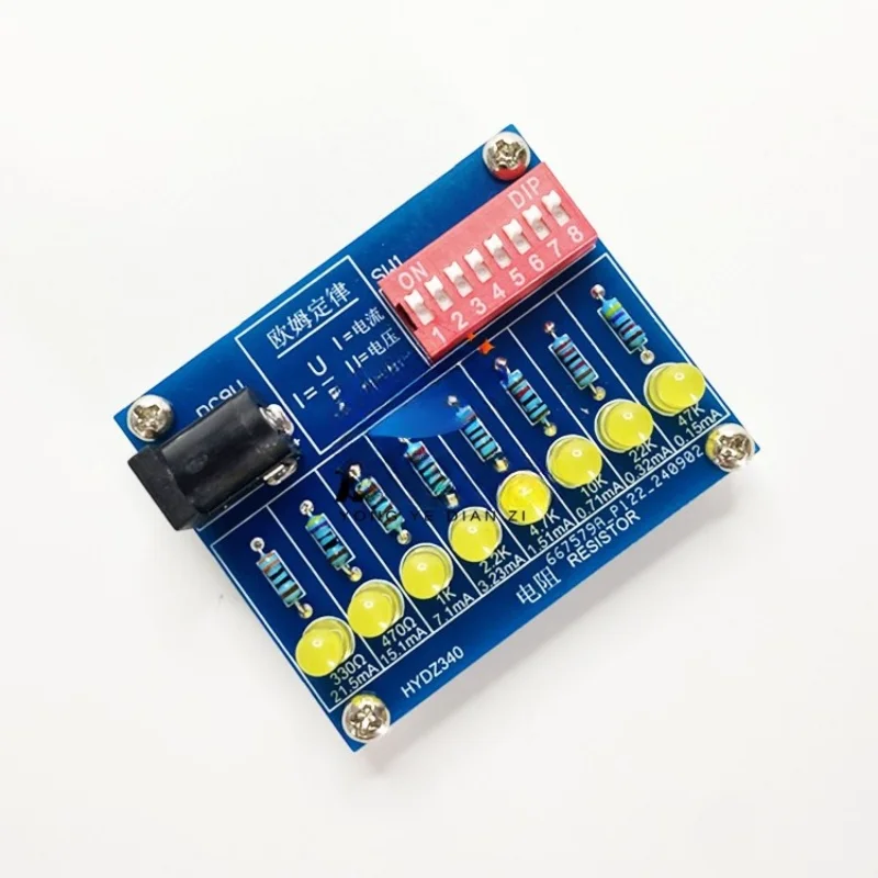 LED Lamp Current Test Parts, Ohm's Law Verification Board, Teaching Experiment Training DIY Electronic Welding Kit