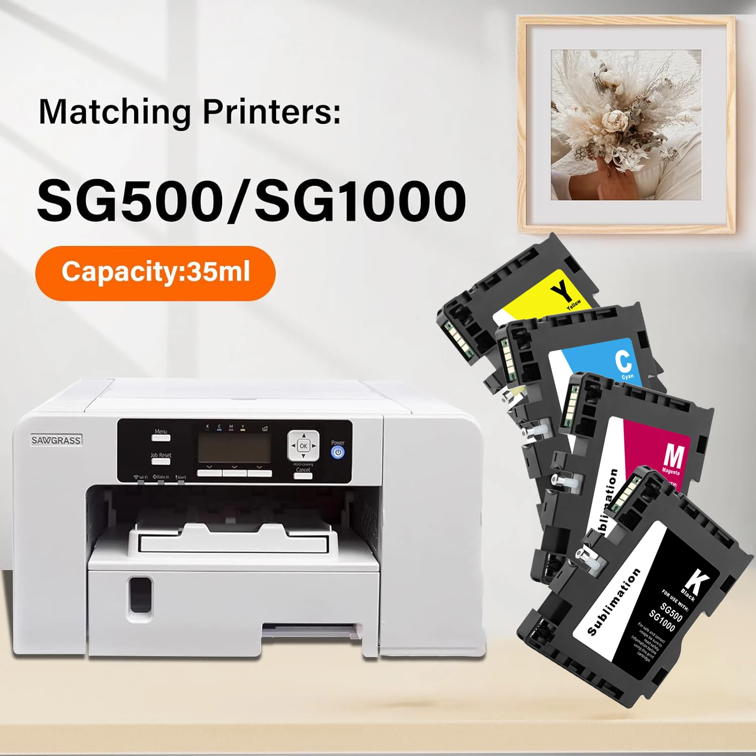 1 Set SG500 SG1000 Sublimation Ink Cartridge with Latest Upgraded Chip No AB Version For SAWGRASS Virtuoso SG500 SG1000 Printer