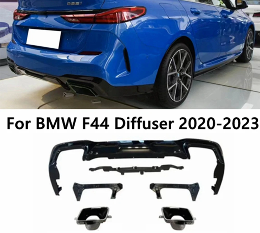 

For BMW F44 225 M235i M240 2020 2021 2022 2023 High Quality ABS Gloss Black Rear Bumper Lip Splitter Diffuser Cover Exhaust Tips