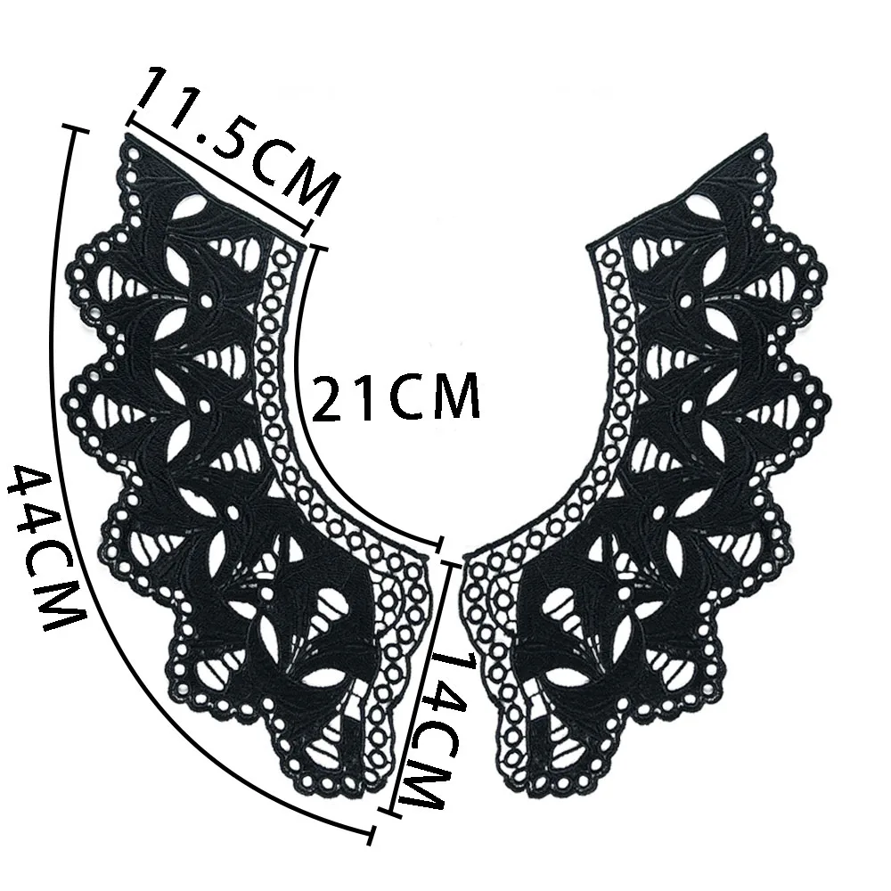 Black and white milk silk embroidery on the collar DIY wholesale sales 1-10 sewing decorations paired with clothing accessories