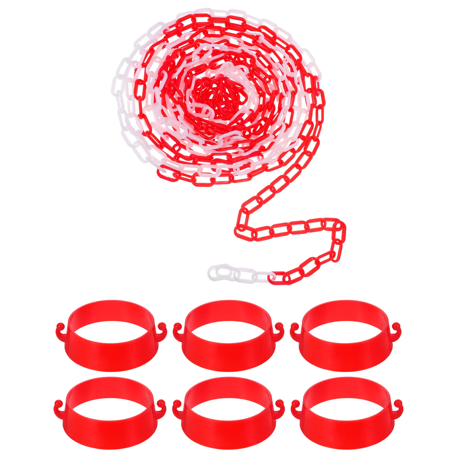 Red Plastic Cone Chain Connectors Traffic Barrier Accessories Parking Cones High Visibility Chain