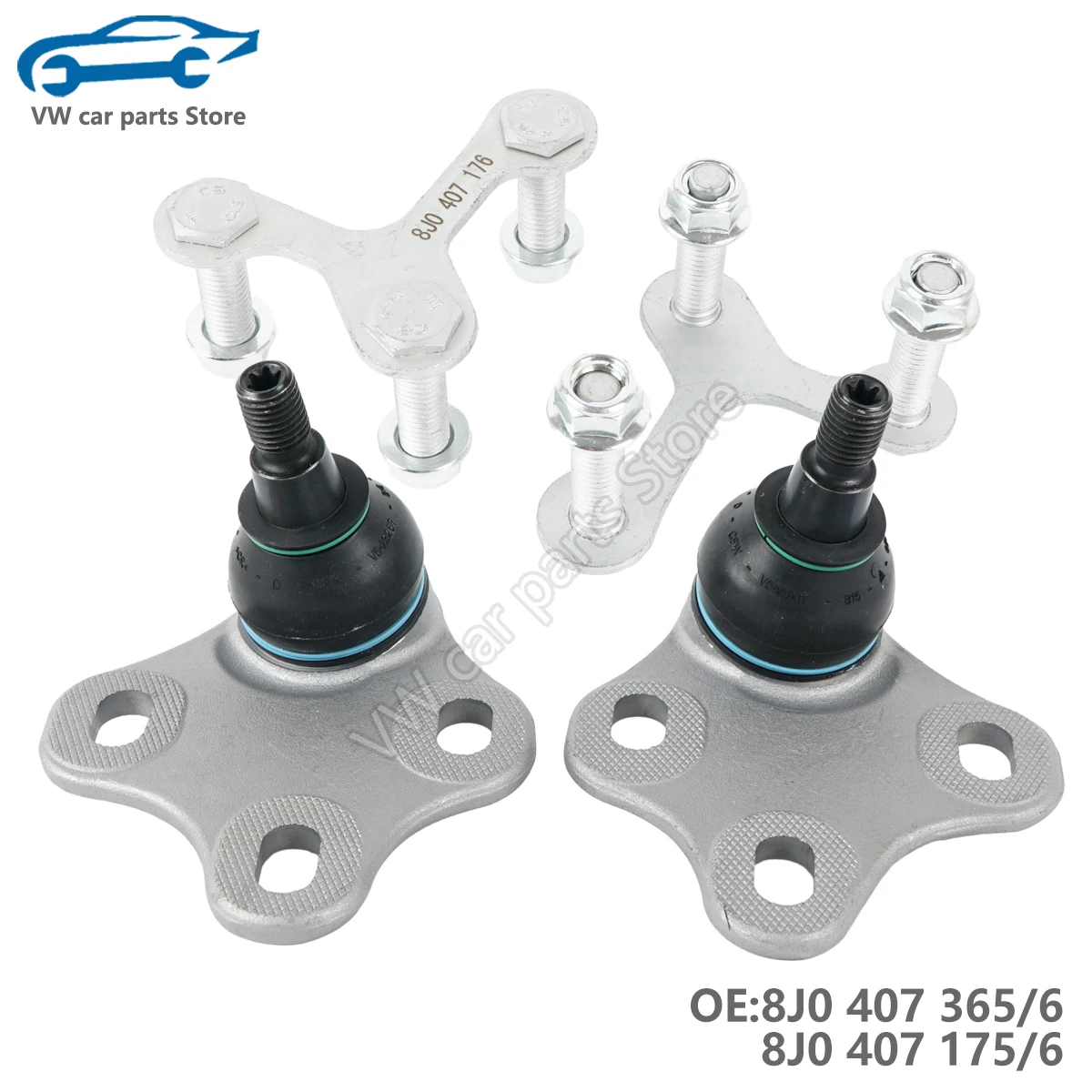 2PCS High Quality Lower Ball Joints for Audi TT & TT Quattro 2000-2006 Volkswagen Golf R32 8J0407365 8J0407366