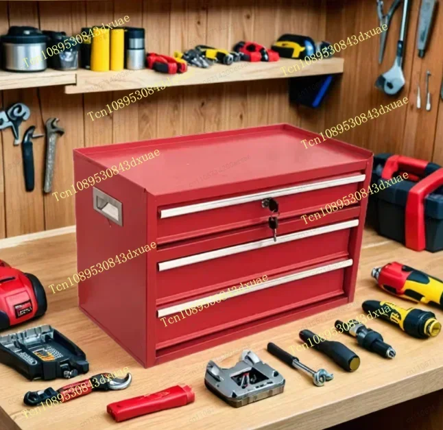 Household tool storage cabinet desktop office workstation assembly line finishing tin box for auto repair workshop