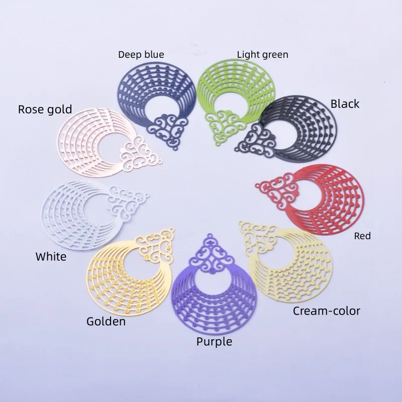 30pcs AB8432 Filigree Colorful Charms DIY Earrings Pendant Accessories