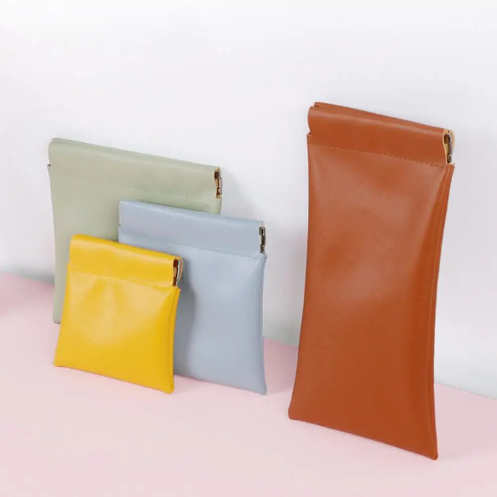 Portable Faux Leather Bag 4pcs Waterproof Faux Leather Travel Organizer Pouch Set Closure Makeup Bag for Jewelry Cables Storage