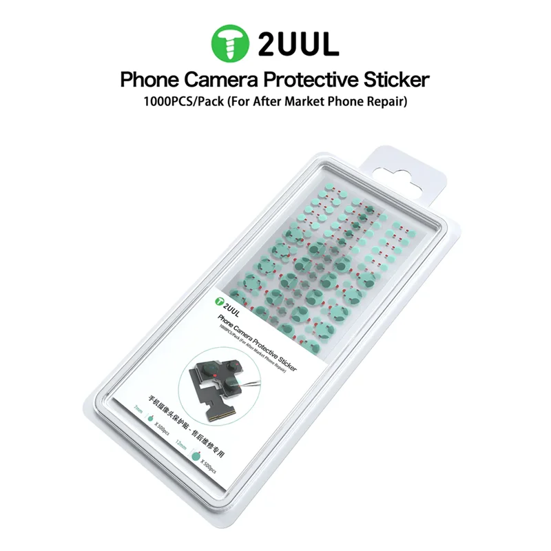 2UUL DA30 1000PCS Phone Camera Protective Stickers 7mm 12mm Dustproof Film for Lens Face ID Dot Matrix Repair Tool