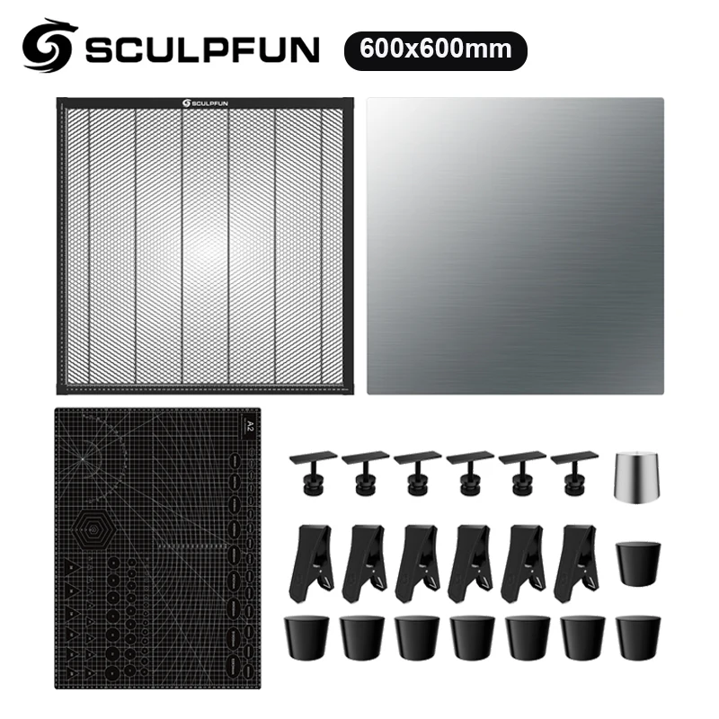 SCULPFUN 600x600mm Honeycomb Panel Workbench Suitable for Diode CO2 Laser Engraving Machine Carving Wood/Leather/Metal/Acrylic