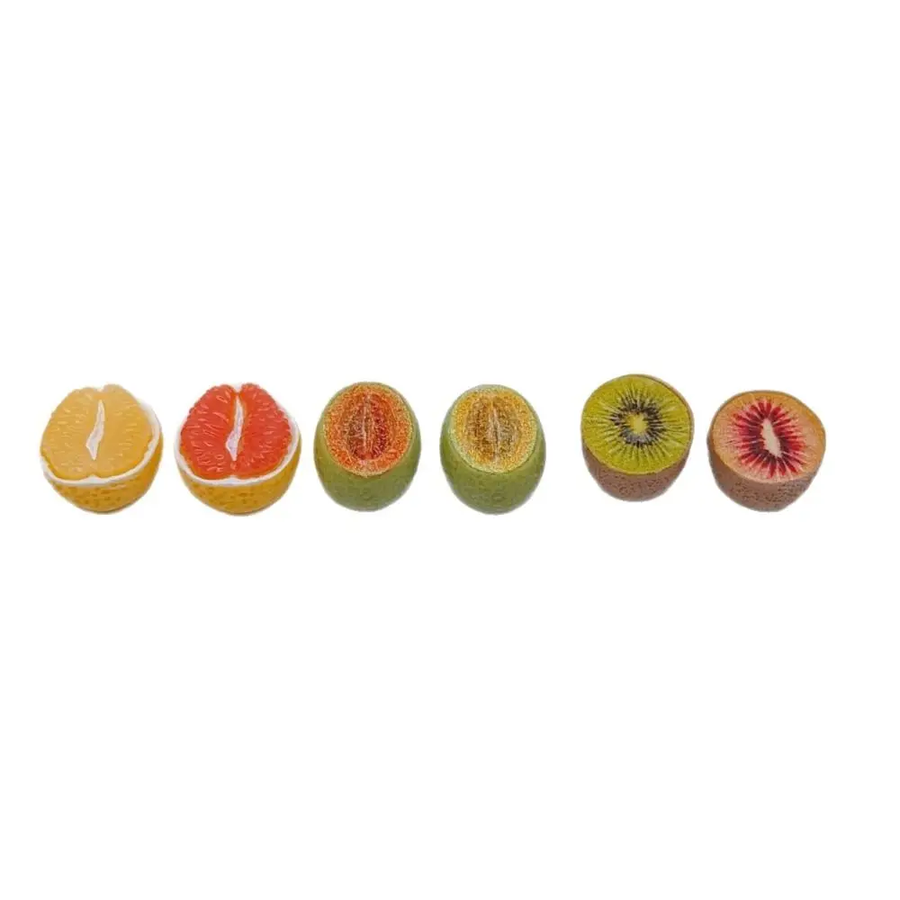 20PCS Resin Mini Fruit Models Half Cut Mini Size Fruit Half Cut Models DIY Craft Kit Lightweight Simulated Fruit Charm