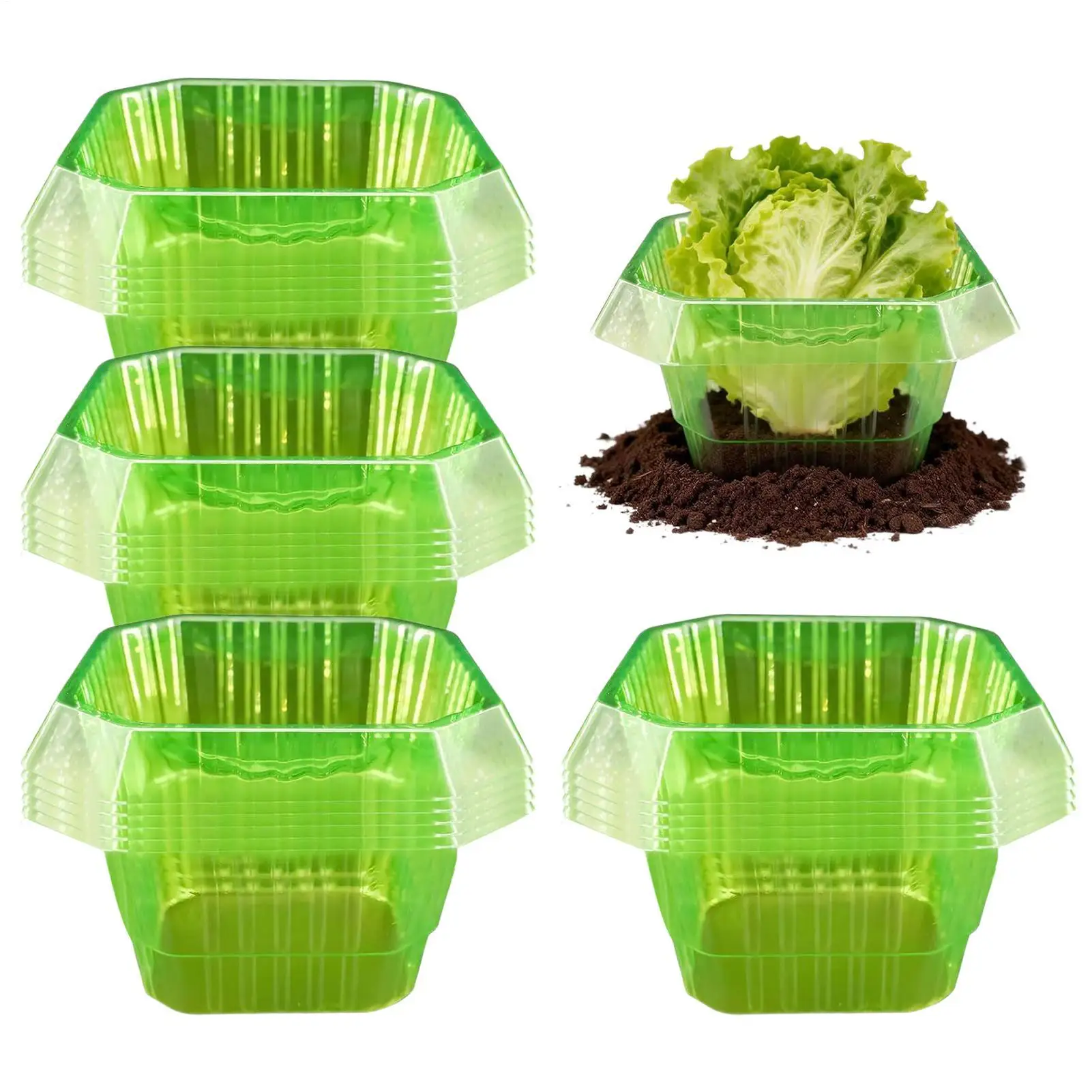20pcs Vegetable Protector Plant Snail Collar Guard with Hood Protective Gardening Dome Vegetable Protective Cover Slug Collar