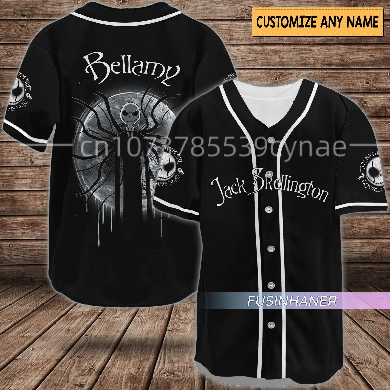 Jack Skellington Baseball Jersey Mens Short Sleeve Jersey Disney Jack And Sally The Nightmare Before Christmas Baseball Jersey