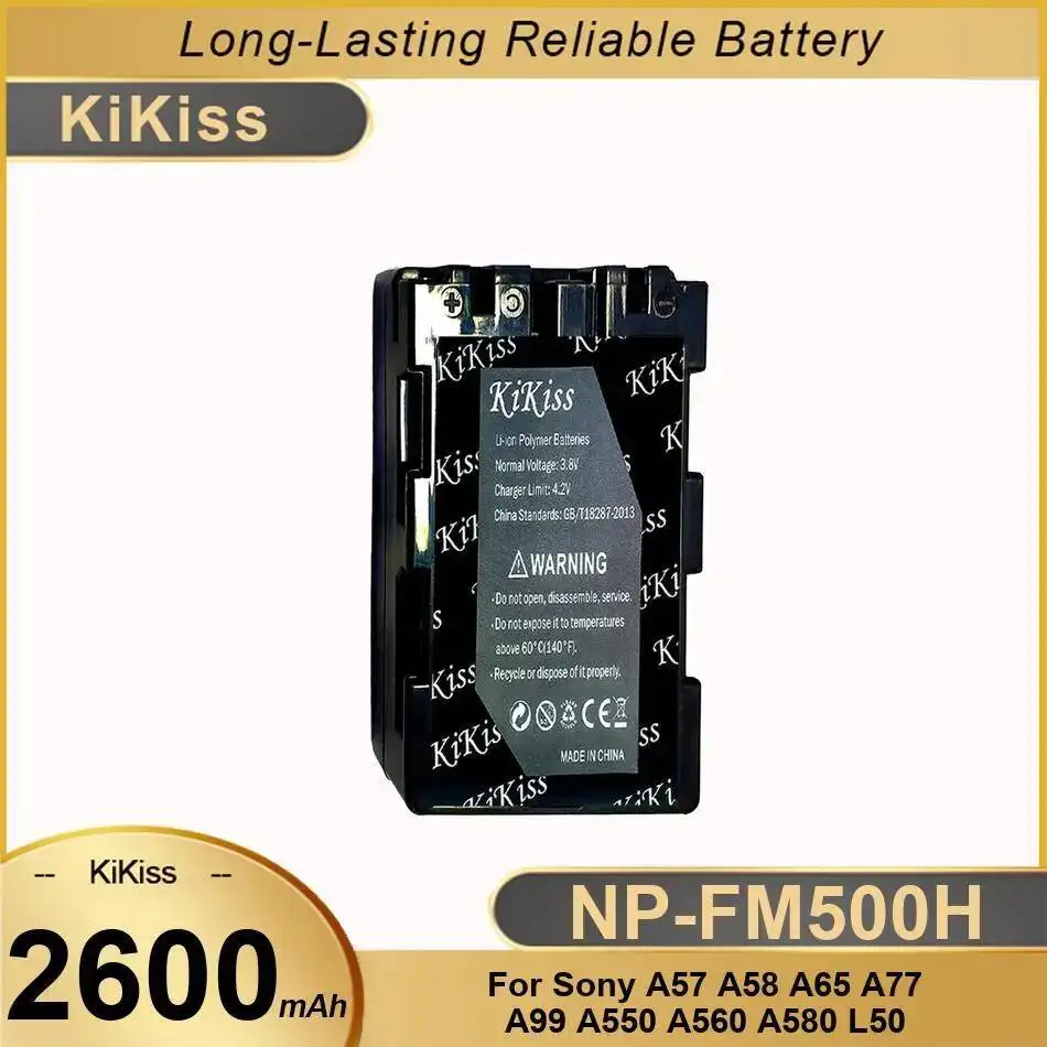 

Для Sony A57 A58 A65 A77 A99 A550 A560 A580 L50 прочный аккумулятор для камеры NP-FM500H 2600 мАч