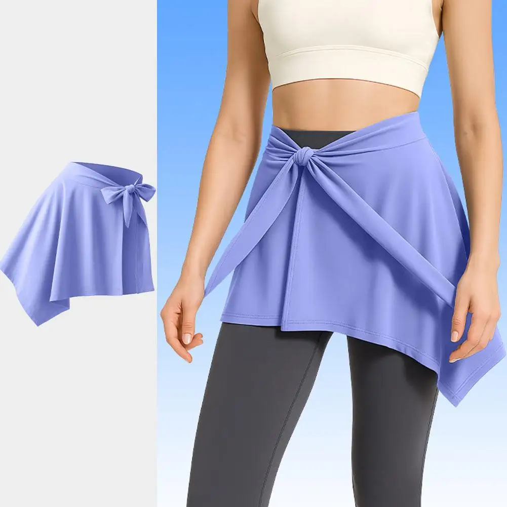 Yoga Women Short Skirt Fitness Dance Workout Wrap Skirt Pilates Anti-Peek Ballet College Girl Hip Covering Quick-Dry Gym Skirt