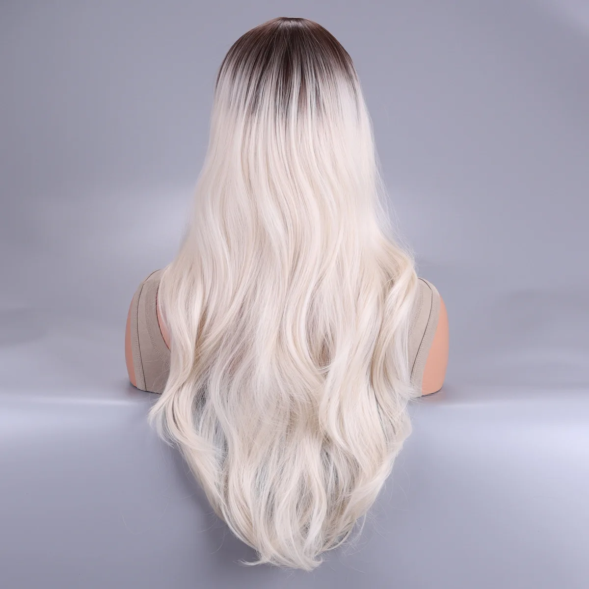 Perucas europeias e americanas, cabelos longos e cacheados femininos, penteado longo loiro, ondas grandes, perucas fofas de fibra química, arnês.