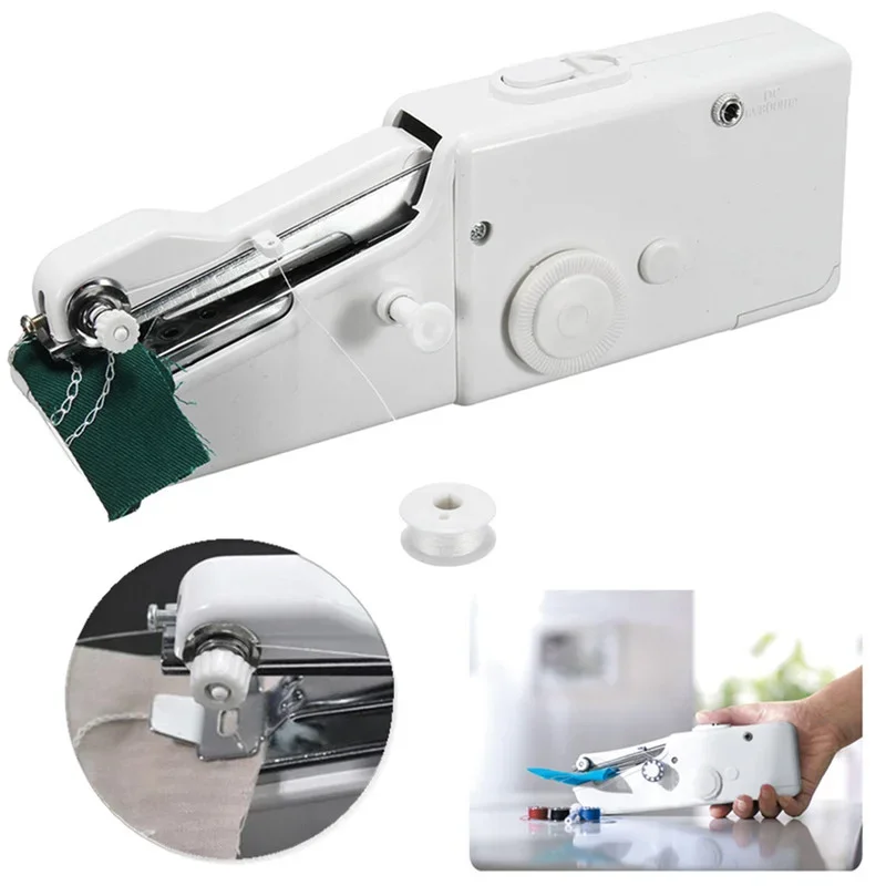 

Electric Hand Held Sewing Machine Singer Portable Stitch Sew Quick Handy Cordless Repairs Mini Clothes Fabric Tool