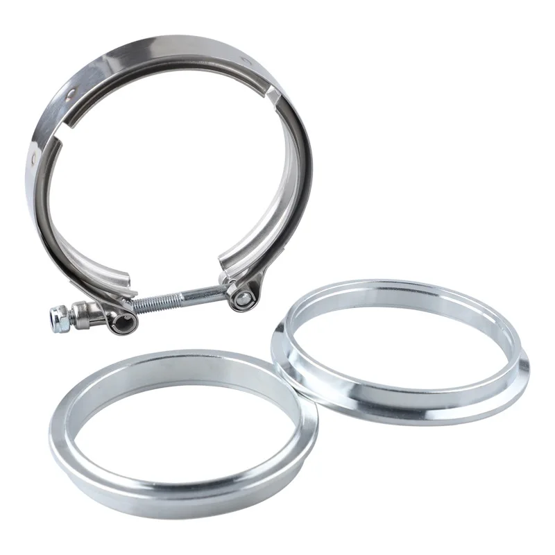 304 Stainless Steel V Band Clamp Flange Pipe Hose Clamp Universal Car Modified Exhaust Pipe Hoop Pipe Fastener