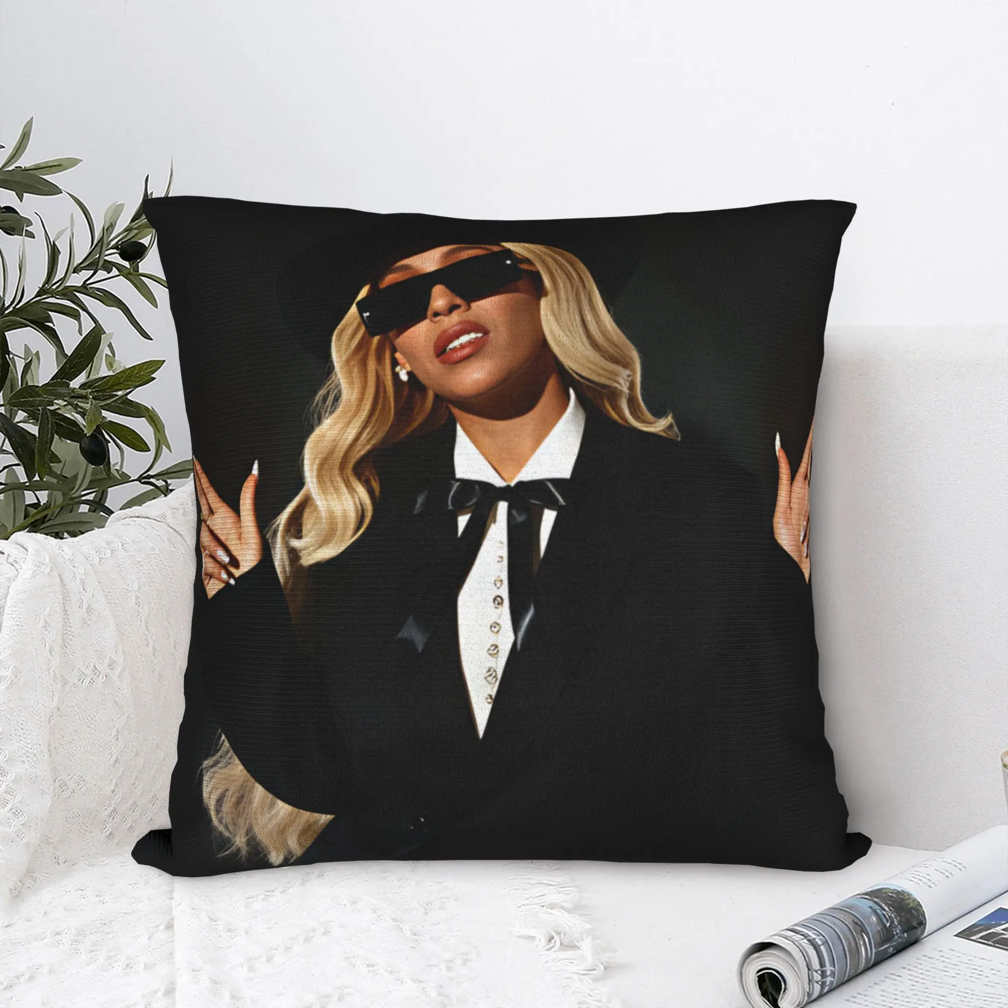 Pillow Cover  Pop Music Beyonce   Cute Funny Pillow Case For Chair Sofa Home Decor Pillowcases