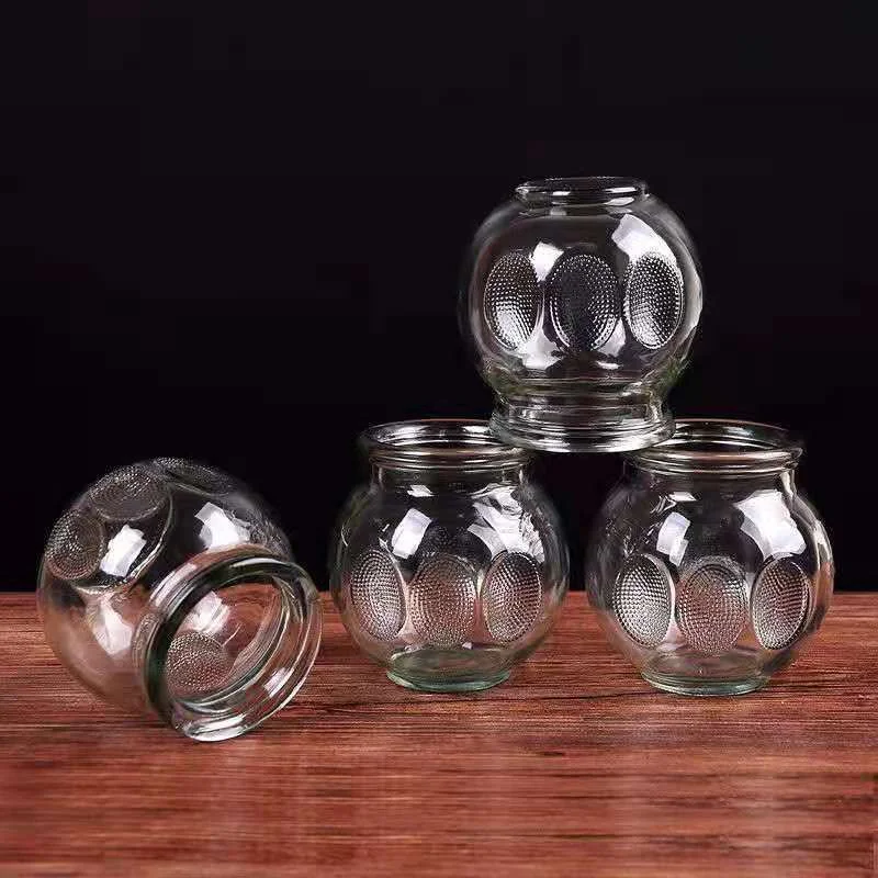 12Pcs Glass Cupping Set with Cotton Balls Fire Cupping Therapy Jars Traditional Chinese Massage Pain Relief Detox Full Body