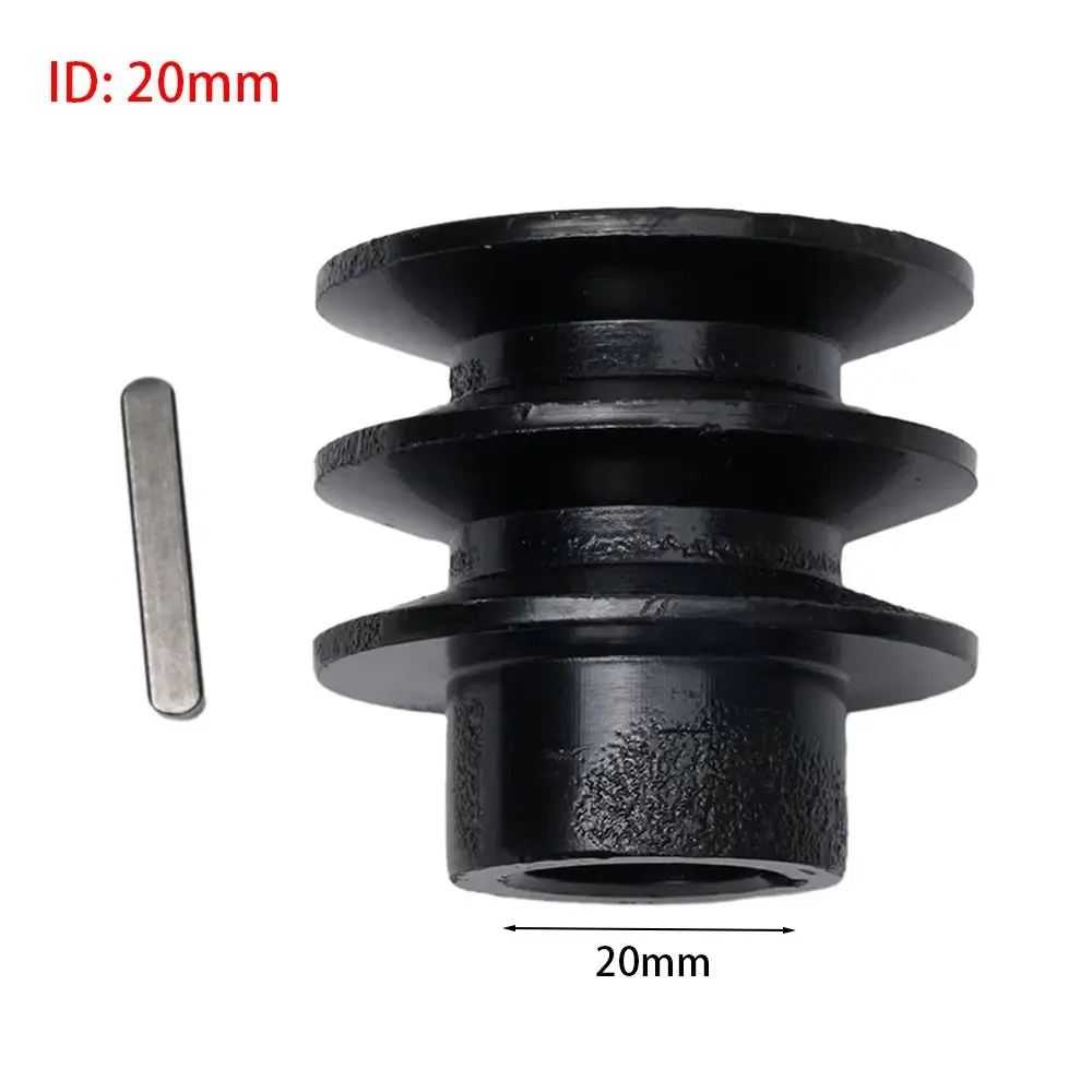 

1Pcs ID 20mm V Belt Pulley Double Groove Black Engine Black Pulley Fits 20mm Bore Groove