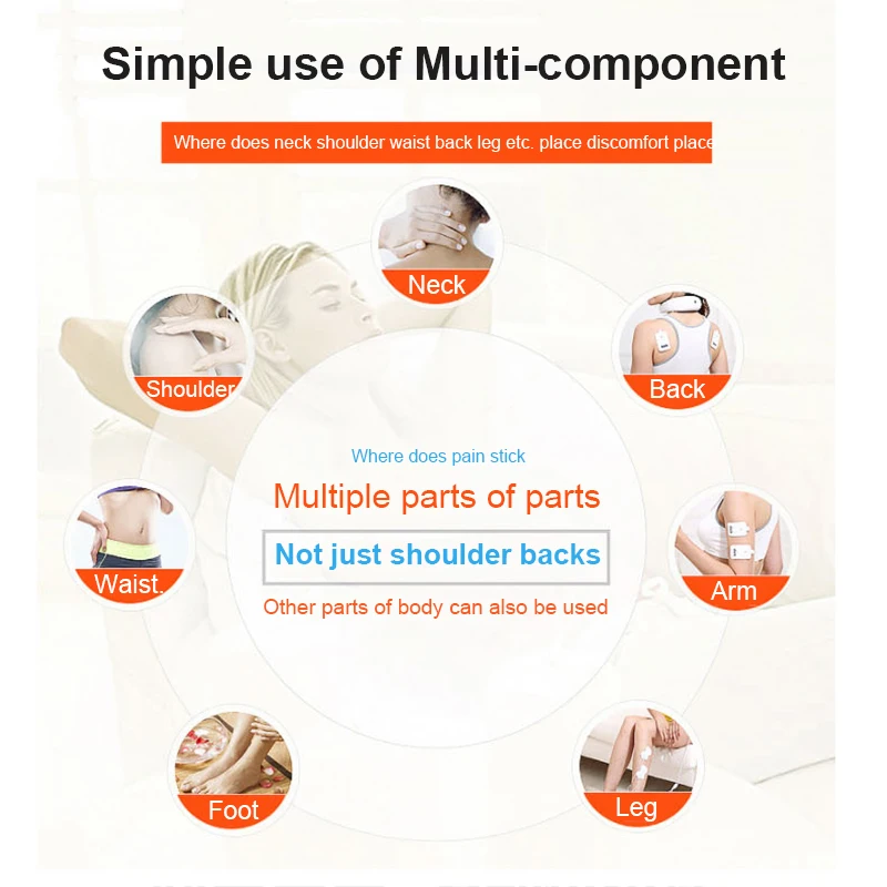 

Multi-mode EMS Tens Acupuncture Body Massager Pulse Muscle Stimulator Electrode Pads Digital Therapy Pain Relief Machine