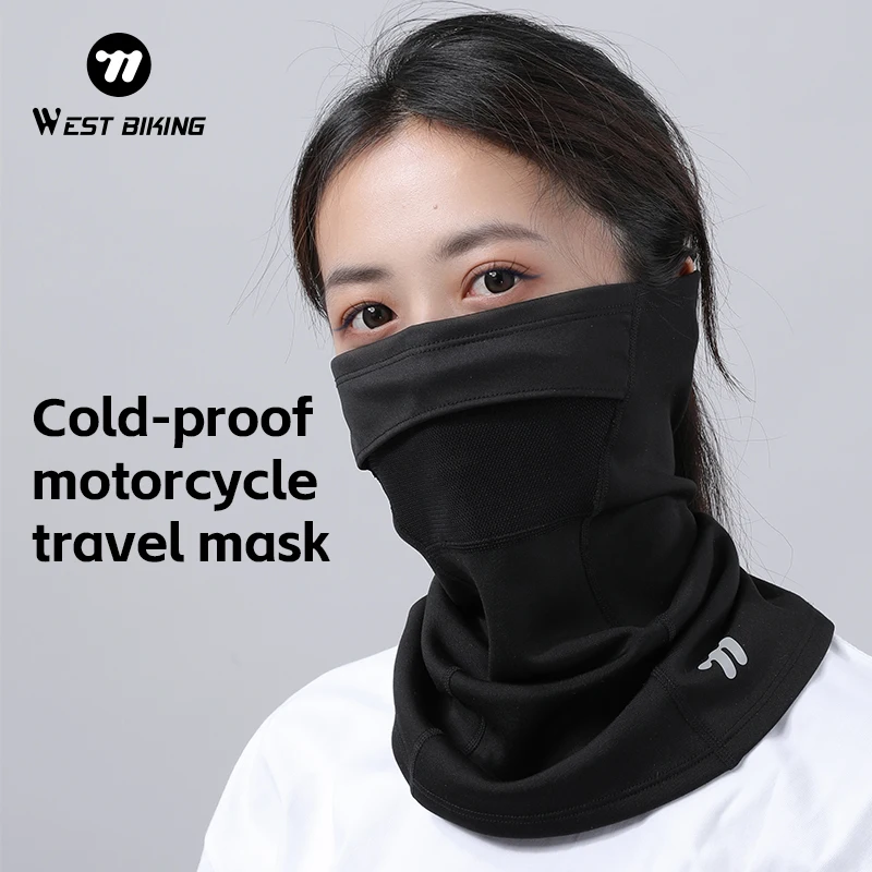 WEST BIKING Coldproof Cycling Mask Winter Windproof Warm Half Face Mask Breathable Bike Helmet Liner Climbing Hiking Scarf