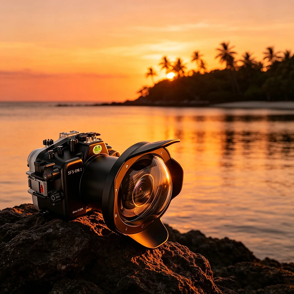Seafrogs 40m Waterproof Housing for Olympus OM-1 Camera Underwater Diving Case with Modular Lens Port System 12-100 12-40 12-50m