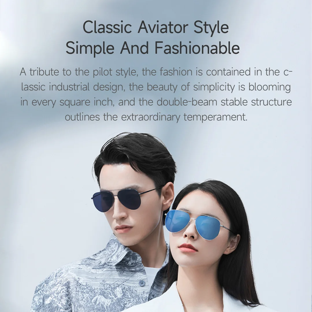 Xiaomi Mijia Sunglasses Pilota Classic Aviator Hd Nylon Polarized Light Double Sided Anti Oil Air Sense Wear UV400 Fashion Cool