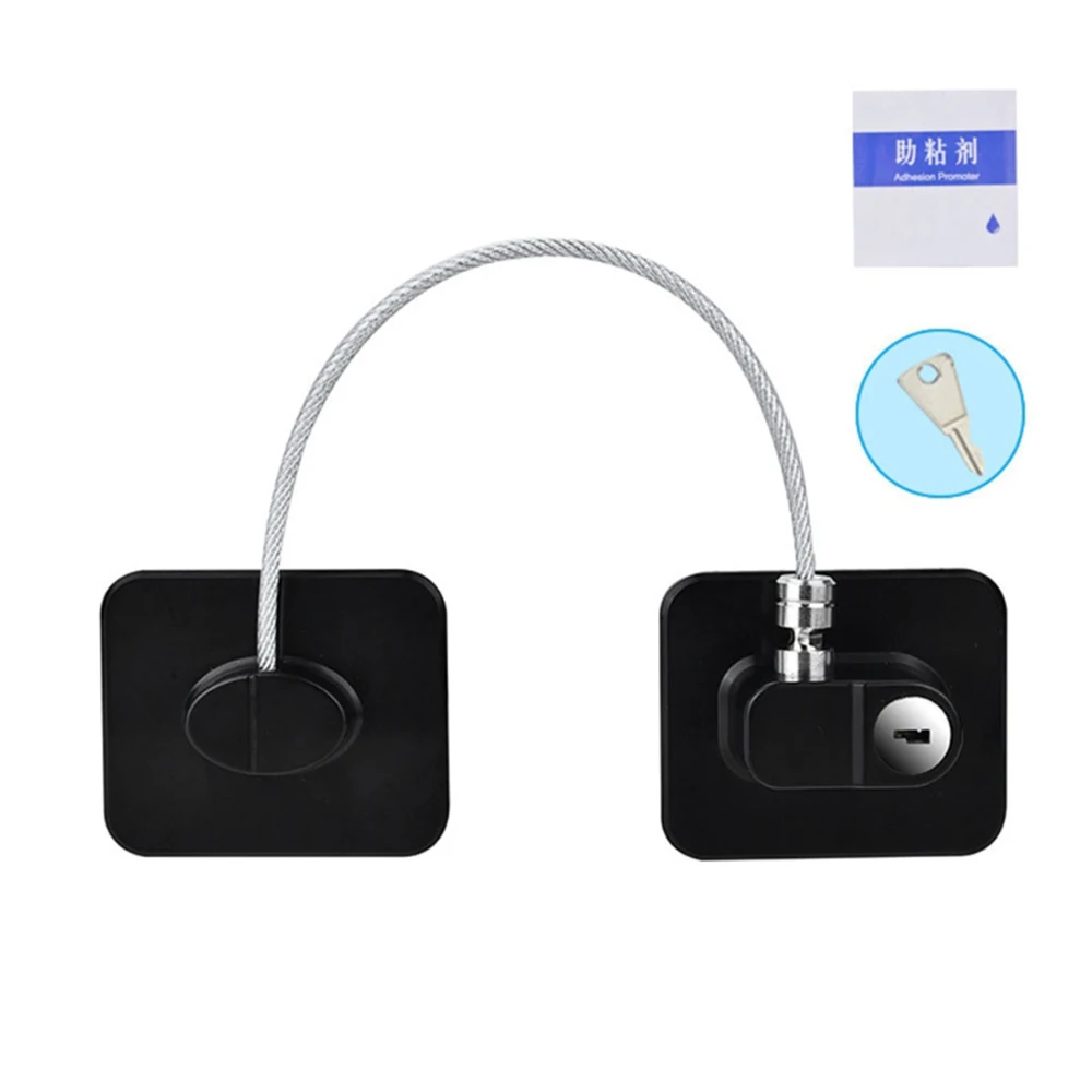 1 szt. Blokada drzwi lodówki do szafki zabezpieczenie dla dzieci ochrona kabel ze stali nierdzewnej dzieci do domu dziecka blokada okna mocna