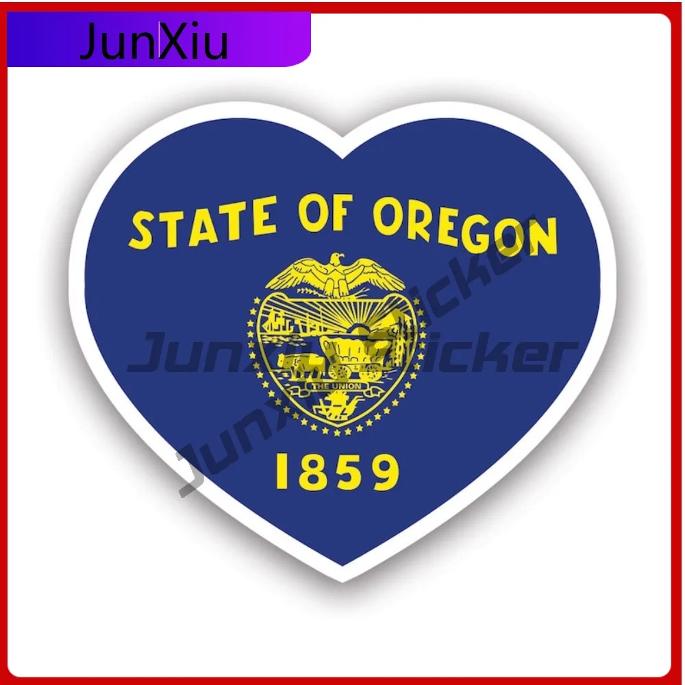 

Наклейка с сердечками Орегона, креативные декоративные наклейки с УФ-защитой или сердечками, символизирующими гордость, для любителей местной культуры, автомобильный декор, виниловая наклейка для авто
