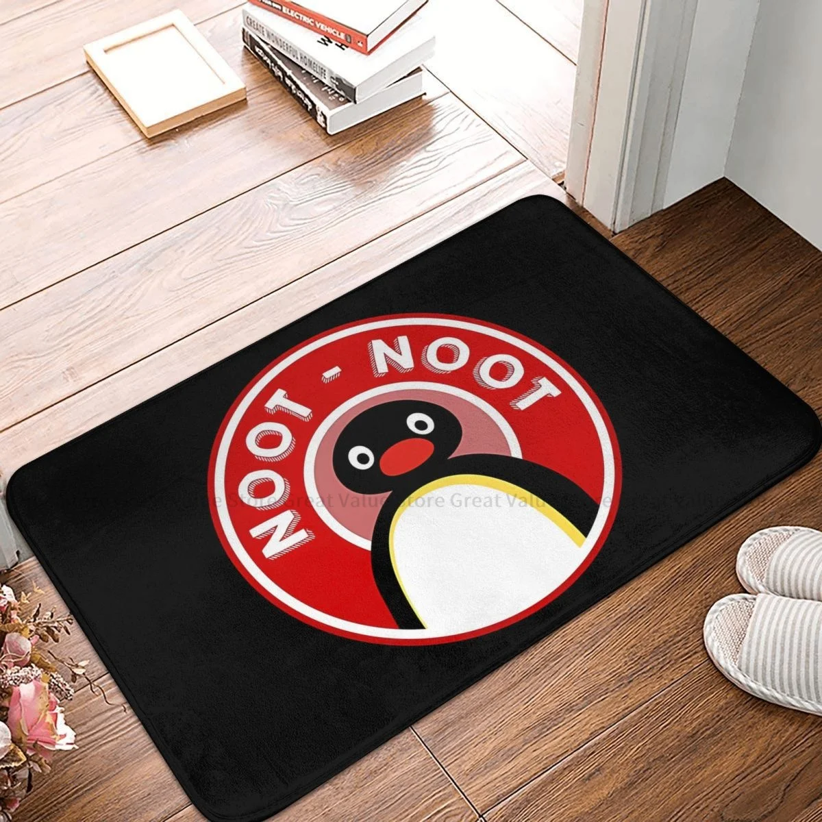 Noot Pingu Penguin Animal Anti-Slip Doormat Living Room Mat Humor Balcony Carpet Welcome Rug Indoor Decor