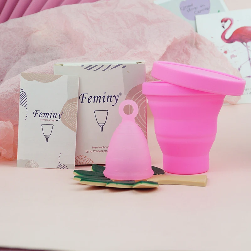 

Medical Grade Menstrual Cup With Folding Sterilizing Cup Period Copa Menstual Soft Small Menstrual Bowl