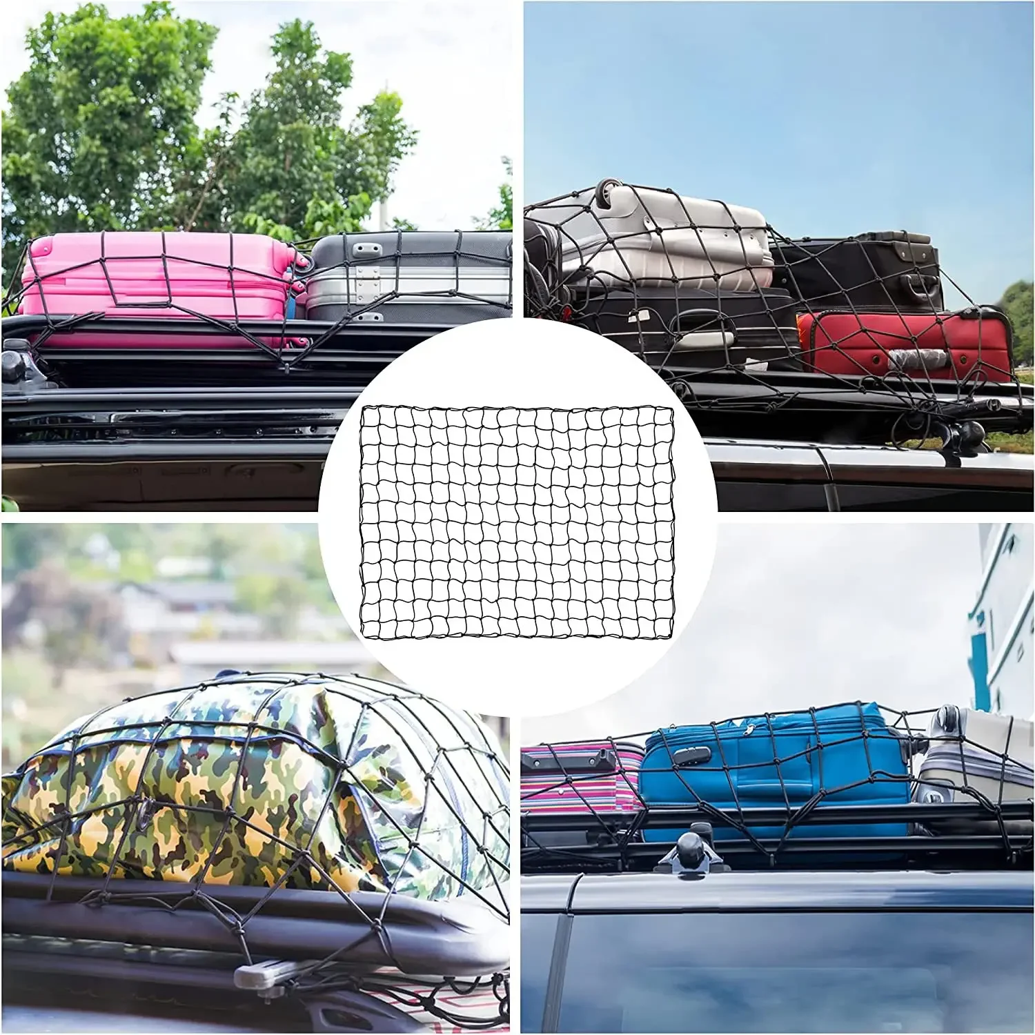 

Auto Accessories Car SUV Pick-up Trucks Roof Top Luggage Carrier Cargo Basket Net Cargo Net Car Trunk Elasticated Net