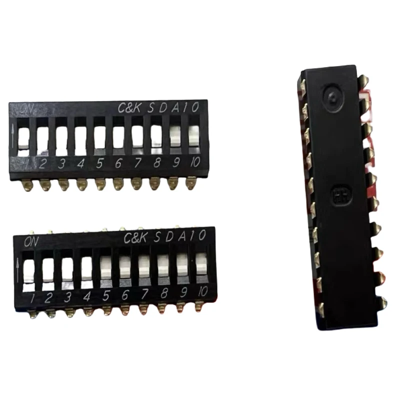 

1PCS/LOTS Imported U.S.A. C&K SDA10H0SBD SMD Toggle Switch 10 Position Piano Key Flat Dial 10P 2.54mm
