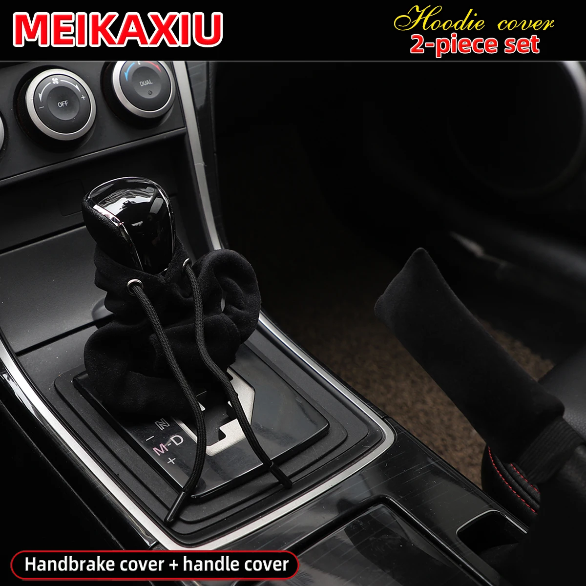 Vest gear handle cover for car interior accessories - pink, red, black - women's plush handbrake cover set