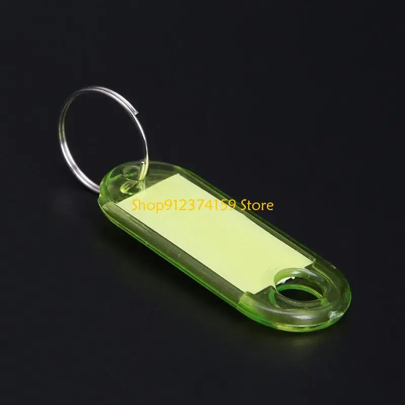 G5AE 10PCS New Transparent Plastic Luggage Label for Key Tags Keychains Keyring Ta