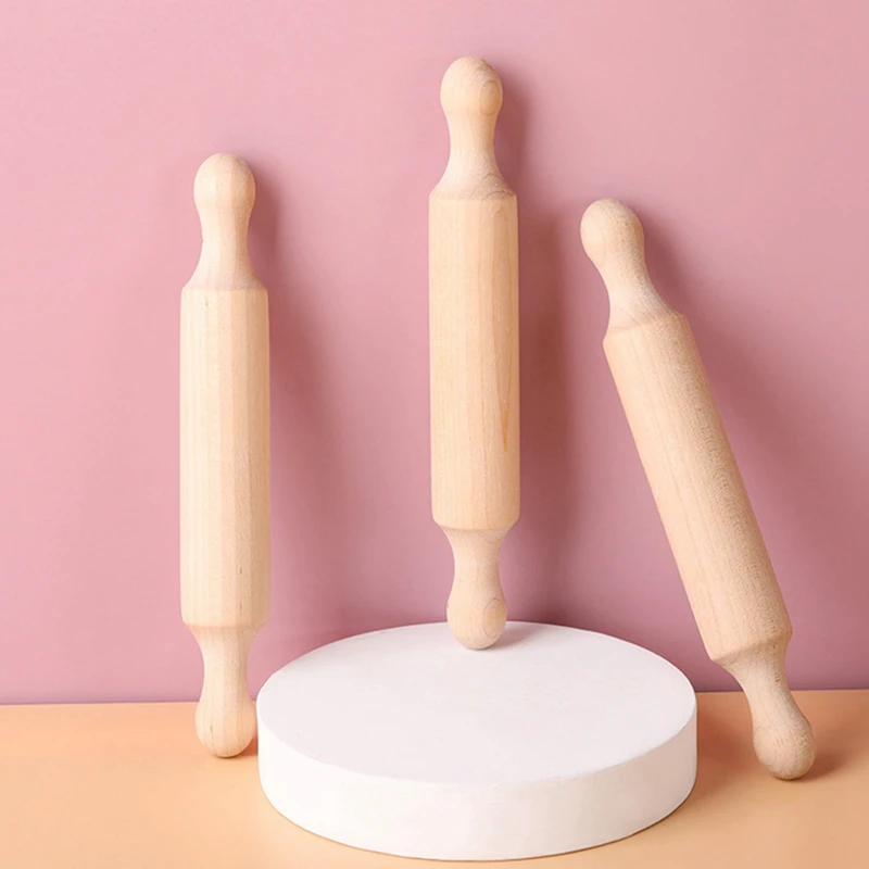 New 7In Wooden Mini Rolling Pin Long Kitchen Baking Small Dough Rolling Pin For Children Fondant Pastry Pizza Crafting